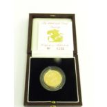 GOLD COIN.  UNITED KINGDOM GOLD PROOF SOVEREIGN, 1991, CASED