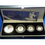 SILVER COINS.  UNITED KINGDOM BRITANNIA PROOF COLLECTION, 2001, CASED