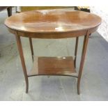 A VICTORIAN MAHOGANY OCCASIONAL TABLE, THE TABLE TOP CROSSBANDED IN SATINWOOD