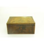 A REGENCY MAHOGANY, CROSSBANDED AND LINE INLAID WORK BOX
