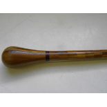 A PARQUETRY WALKING CANE