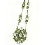 AN ARTS AND CRAFTS AQUAMARINE AND SILVER NECKLACE, CIRCA 1910