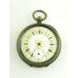 A SWISS SILVER FOB WATCH, CIRCA 1900