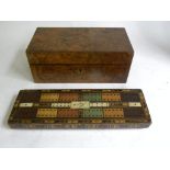 A VICTORIAN WALNUT BOX WITH LEATHER LINED INTERIOR INSCRIBED HENRY TURNER AND CO, HOMEOPATHIC