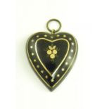 A VICTORIAN PIQUÉ HEART SHAPED PENDANT