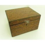 A VICTORIAN AMBOYNA AND ROSEWOOD LINED INLAID JEWEL BOX