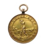 SOUTH HERTS GOLF CLUB GOLD MEDAL obv. golfer, rev. engraved FINALS FOR MONTHLY MEDALS SECOND CLASS