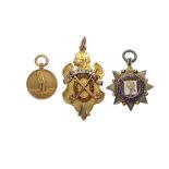 SPORT. ONE SILVER AND TWO GOLD MEDALS, EARLY 20TH C comprising I Zingari Football Association star