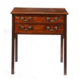 A GEORGE III MAHOGANY LOWBOY, C1800 76cm h; 47.5 x 71.5cm ++Minor repairs and old repolishing. The