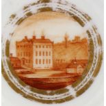 A RARE AND INTERESTING SAUCER DECORATED BY WILLIAM BILLINGSLEY AT THE BRAMPTON IN TORKSEY CHINA