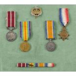 WORLD WAR ONE, GROUP OF FOUR 1914-15 Star, British War Medal, Victory Medal and Army Meritorious