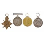 WORLD WAR ONE GROUP OF FOUR, 1914-15 Star, British War Medal, Victory Medal and Royal Fleet