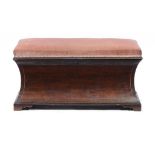 A VICTORIAN MAHOGANY AND LINE INLAID OTTOMAN WITH CAVETTO SIDES, C1870 50cm h; 49 x 102cm ++Small