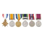 WORLD WAR ONE, GROUP OF FIVE 1914 Star, British War Medal, Victory Medal, India General Service