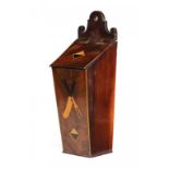 A GEORGE III INLAID MAHOGANY CUTLERY BOX, EARLY 19TH C 46cm h ++In good condition