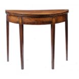 A GEORGE III MAHOGANY AND INLAID TEA TABLE, C1790 34cm h; 45 x 91cm ++In good original condition