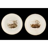 TWO PINXTON SAUCER DISHES, 1796-1813 20cm diam ++One with a few very light scratches, the other