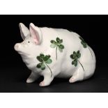 A WEMYSS WARE MODEL OF A PIGLET, C1900 10cm h, impressed mark and printed ovel mark of the