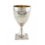 A GEORGE III SILVER GOBLET engraved with the contemporary inscription Presented to Edward Holme by