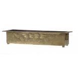 A SCOTTISH ARTS & CRAFTS BRASS FLOWER TROUGH, GLASGOW, SCHOOL OF MARGARET GILMOUR, C1900 56cm w ++In