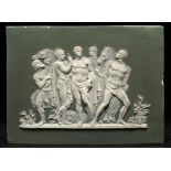 A WEDGWOOD GREEN JASPER DIP TABLET, LATE 19TH C 11x 14.5cm, impressed WEDGWOOD ++Edge chips and