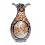 A JAPANESE IMARI SACK SHAPED VASE, MEIJI 38cm h ++In good condition with localised wear to