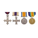 WORLD WAR ONE, MILITARY MBE AND BATTLE OF THE SOMME MCGROUP OF FOUR OF 2ND LIEUTENANT H F M