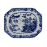 A CHINESE BLUE AND WHITE DISH, C1780 37.5cm w ++In fine condition with a few light glaze scratches