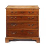 A GEORGE III MAHOGANY CHEST OF DRAWERS, C1800 with brushing slide, 81cmh; 45 x 79cm ++Some old