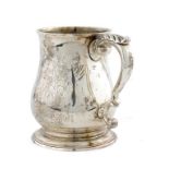 A GEORGE II SILVER MUG 12cm h, by Thomas Whipham, London 1738, 13ozs ++Engraved with initials