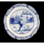 A CAUGHLEY BLUE AND WHITE PLATE, C1790 painted with the Weir pattern Literature: 2013, illustrated p