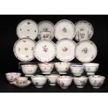 A GROUP OF NEW HALL AND CONTEMPORARY ENGLISH PORCELAIN TEA BOWLS, SAUCERS AND COFFEE CUPS AND A