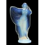 A SABINO OPALESCENT GLASS FIGURE OF A NUDE WOMAN, C1930 19.5cm h, marked Sabino Paris ++In fine