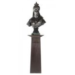 FRANCIS DERWENT WOOD, RA (1871-1926) PORTRAIT BUST OF HER MAJESTY QUEEN ALEXANDRA bronze on polished