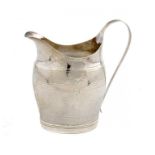 A GEORGE III SILVER ENGRAVED OVAL CREAM JUG 10.5cm h, by Richard Ferris of Exeter, c1795, 3ozs ++