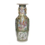 A CANTON FAMILLE ROSE VASE, 19TH C 64cm h ++In fine condition with slight wear to gilding on the