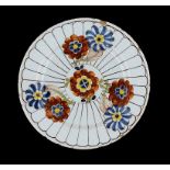 AN ENGLISH DELFTWARE 'IMARI' PLATE, C1760 23cm diam ++Flat chip on rim and some typical small
