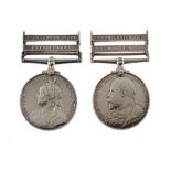 QUEEN'S SOUTH AFRICA MEDAL, 1899 two clasps, Cape Colony and Orange Free State, 5892 PTE H HARVEY