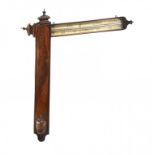 A RARE GEORGE III MAHOGANY ANGLE BAROMETER BY JOHN WHITEHURST, DATED 1775 the engraved and