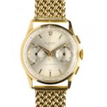 A UNIVERSAL 18CT GOLD GENTLEMAN'S CHRONOGRAPH WRISTWATCH, UNI-COMPAX 125 calibre, numbered inside