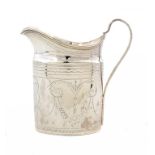 A GEORGE III SILVER OVAL CREAM JUG 10.5cm h, by Solomon Hougham, London 1797, 3ozs ++Of good