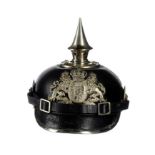 A BAVARIAN PICKELHAUBE, EARLY 20TH C with brown cotton and leather lining ++Wear and some slight