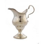 A GEORGE III SILVER ENGRAVED OGEE CREAM JUG 13cm h, by Samuel Meriton, London 1783, 3ozs 10dwts ++