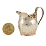 A RARE GEORGE III SILVER OVAL TOY CREAM JUG 5cm h, by Francis Parsons, Exeter 1825, 11dwts ++In fine