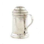 A GEORGE I SILVER KITCHEN PEPPER engraved underneath with the contemporary initials H*R/M, 8.5cm