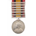 QUEEN'S SOUTH AFRICA MEDAL, 1899 six clasps, Cape Colony, Tugela Heights, Orange Free State,