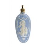 A WEDGWOOD SOLID BLUE JASPER SCENT BOTTLE, C1790 ornamented with Venus and Cupid or Night Shedding