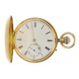 AN ENGLISH 18CT GOLD KEYLESS LEVER HALF HUNTING CASED WATCH T & A GAYE, LONDON, NO 78248 casemaker