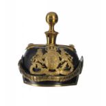 A BARARIAN ARTILLERY PICKELHAUBE, EARLY 20TH C leather lining ++The leather cracked and dry in