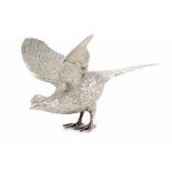 AN ELIZABETH II SILVER PHEASANT TABLE ORNAMENT 12.5cm h, by C J Vander Ltd, London 1971, 12ozs